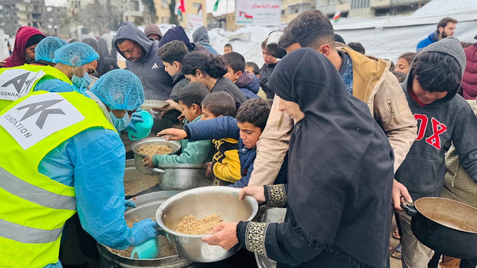 AKF food distribution operation in Gaza