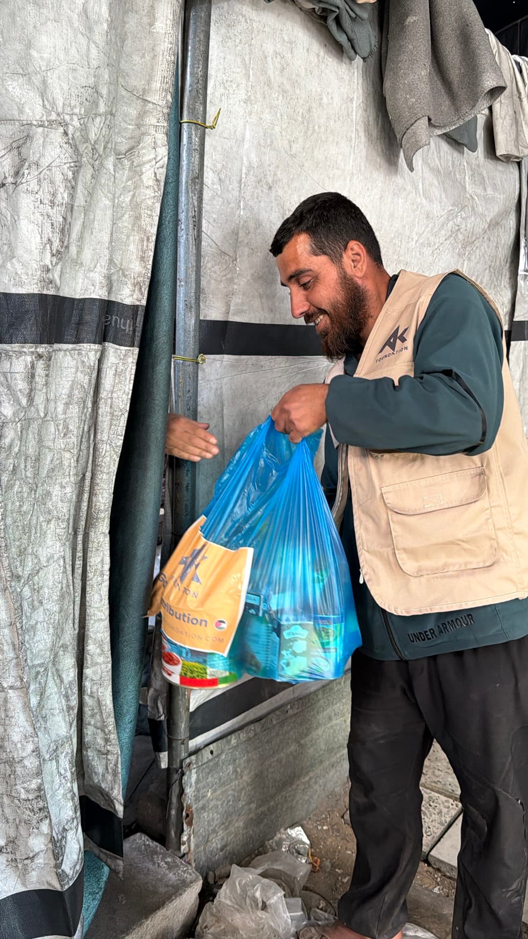 AKF food pack distribution point in Gaza - Ramadan 2026
